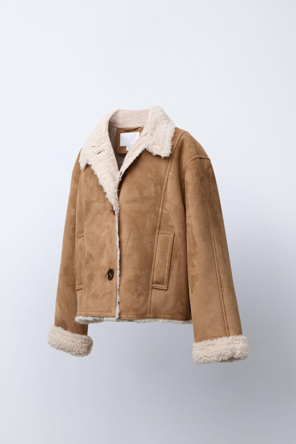 DOUBLE-FACED FAUX SHEARLING JACKET - Zara фото 2
