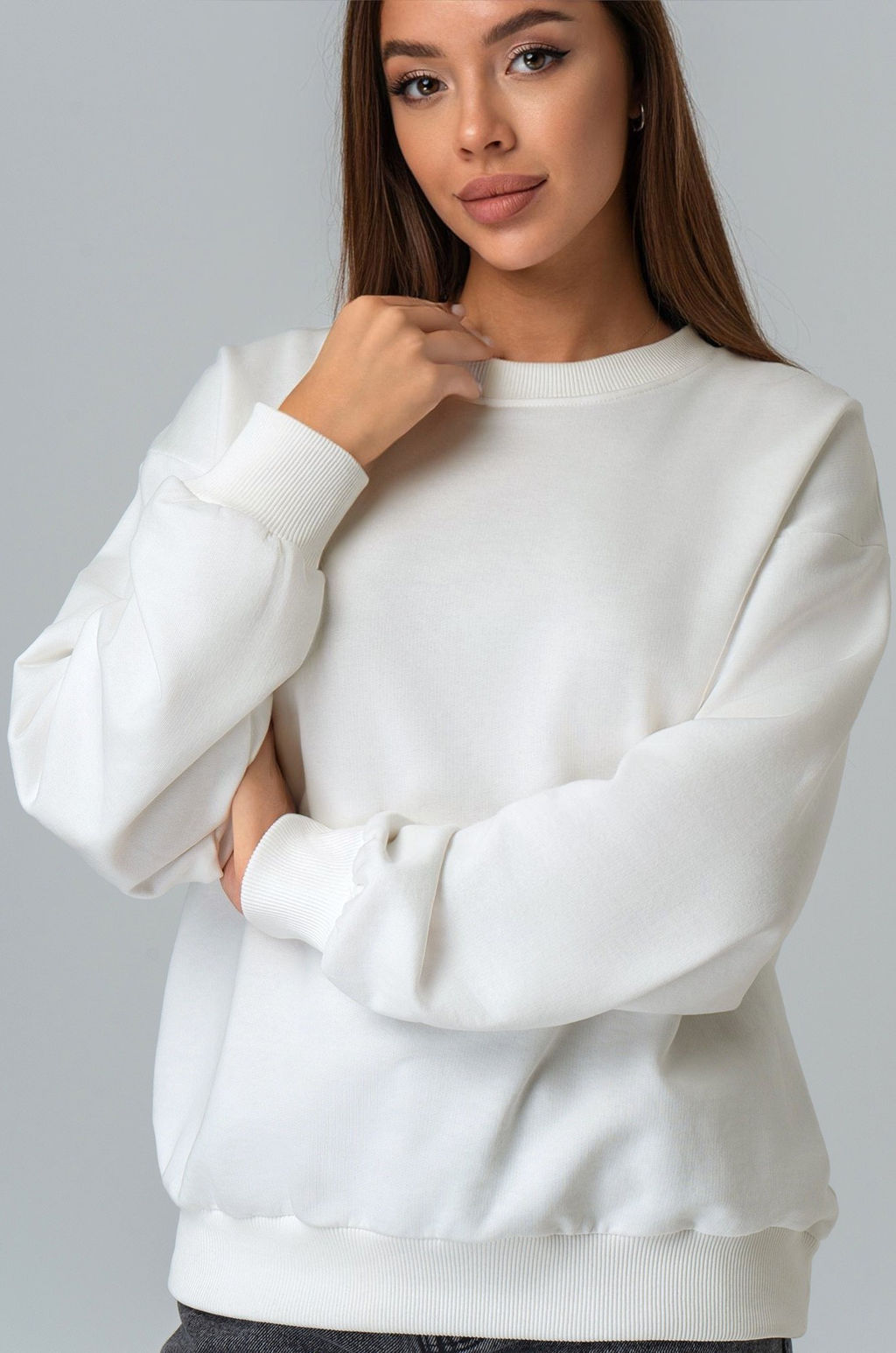 Женский свитшот оверсайз из футера трехнитки Happyfox - Happy fox фото 11