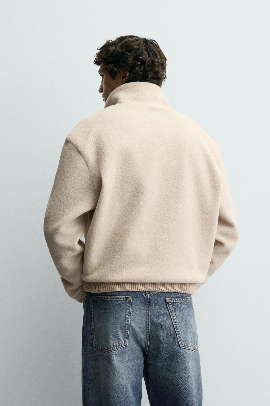 CONTRAST FAUX SHEARLING SWEATSHIRT - Zara фото 3