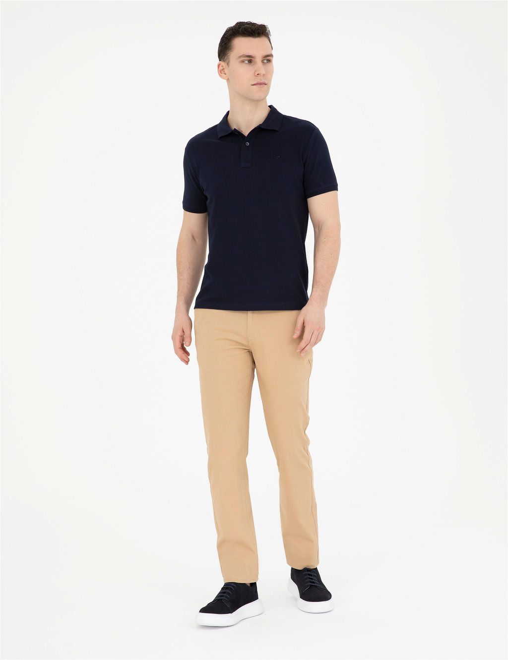 Lacivert Slim Fit Basic Ti__rt