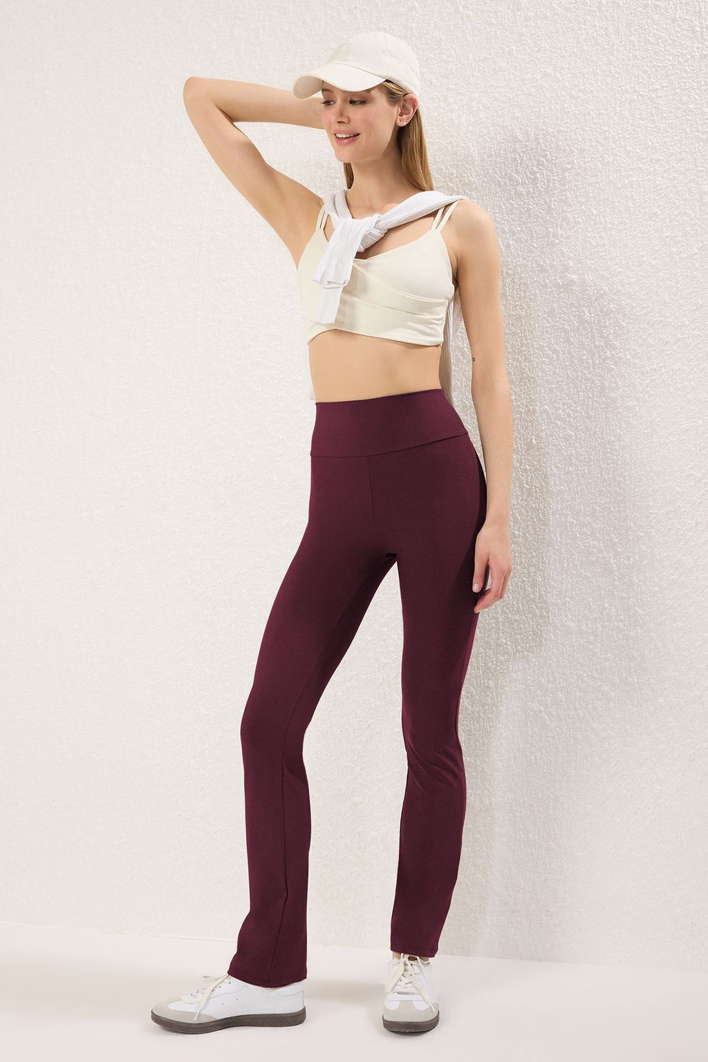 Bordo Tam Boy Straight Cut Toparlay?c? Dalg?c Orme Spor Tayt THMSS25TY00009