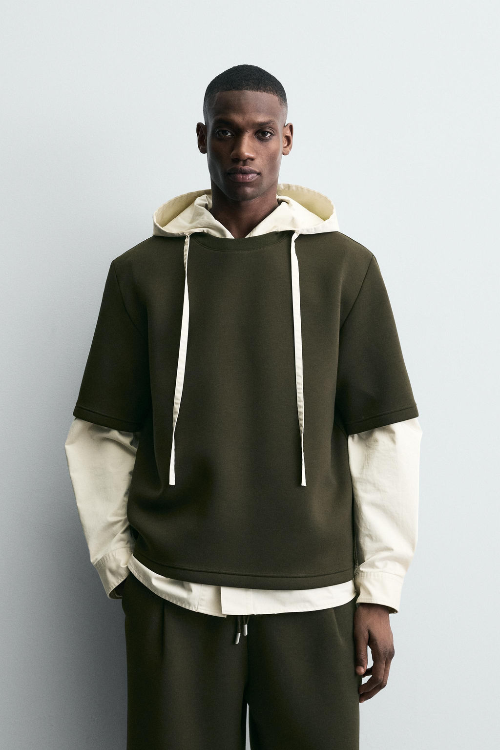 STUDDED NEOPRENE-EFFECT SWEATSHIRT - Zara фото 11