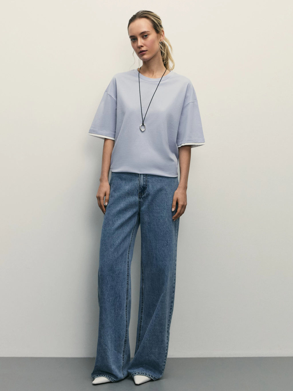 Футболка оверсайз с контрастными окантовками / Zarina  фото 2