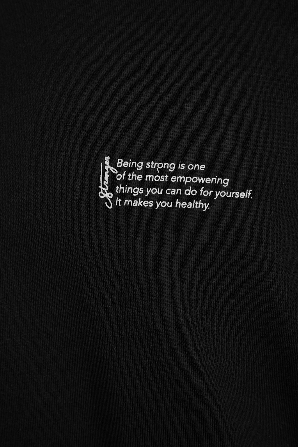 Siyah Oversize %100 Pamuklu Minimal Yaz? Bask?l? T-Shirt TMNSS23TS00084