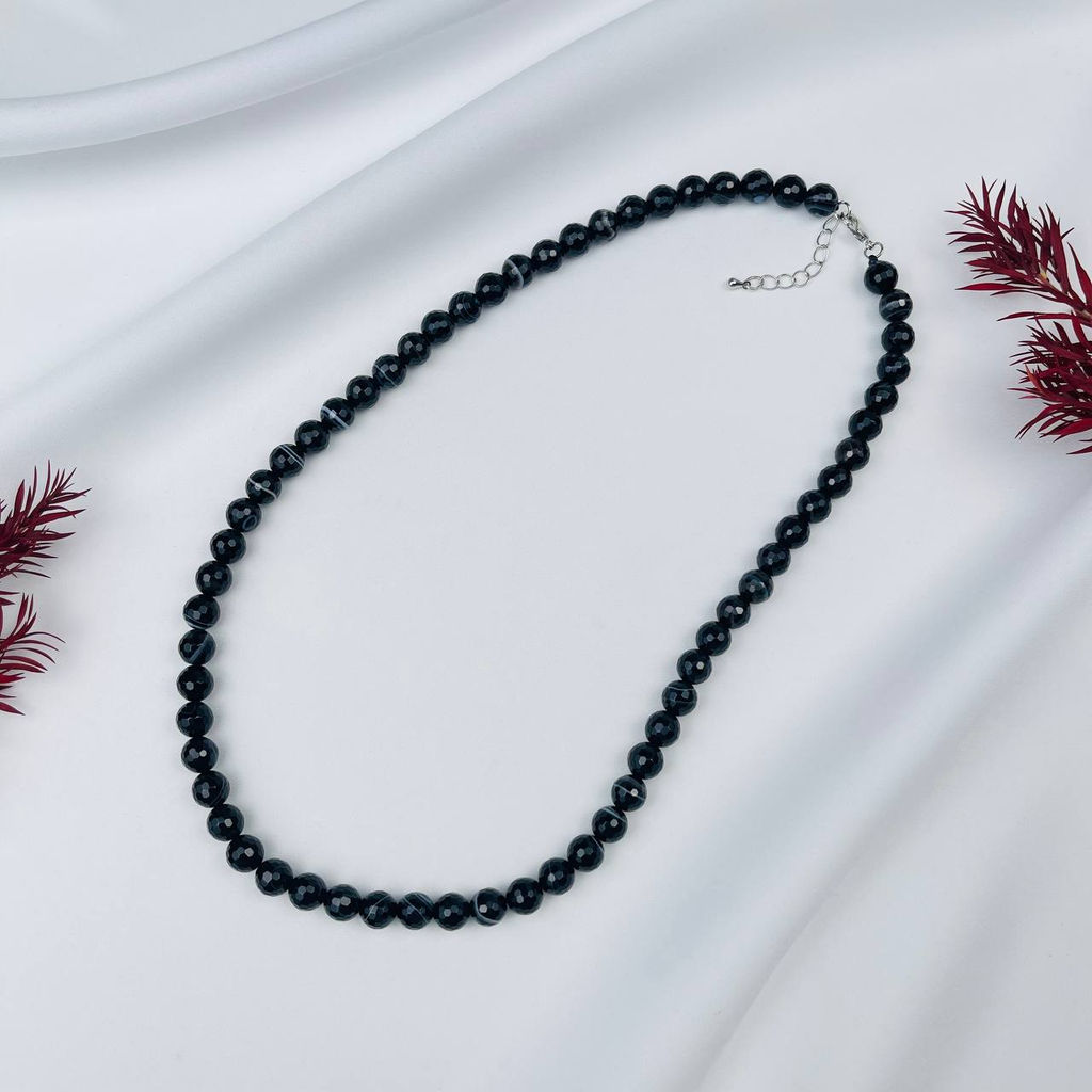 Бусы из полосатого Агата огранка