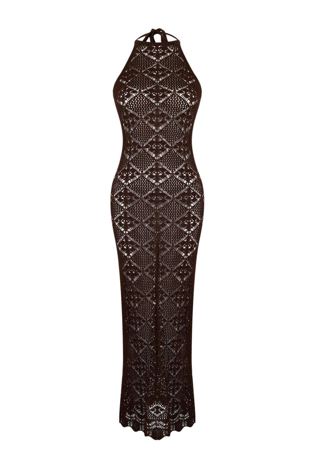 Trendyolmilla Siyah Midi Slim Triko Plaj Elbise TBESS25EL00146  фото 5