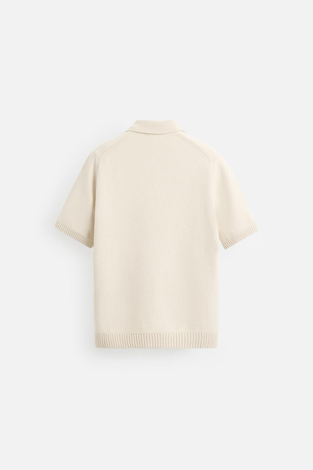 TEXTURED KNIT POLO SHIRT - Zara фото 9