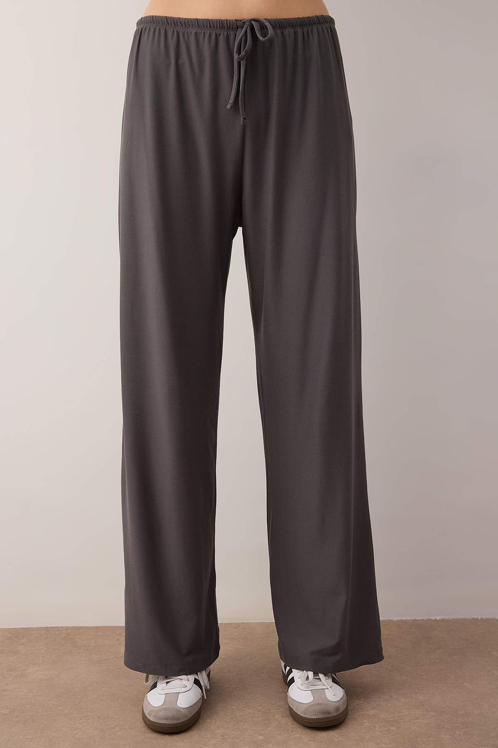 Antrasit Dusuk Kol Detayl? Yumusak Tuseli Esnek Orme Alt - Ust Tak?m TWOAW26AU00089 - Trendyolmilla фото 4