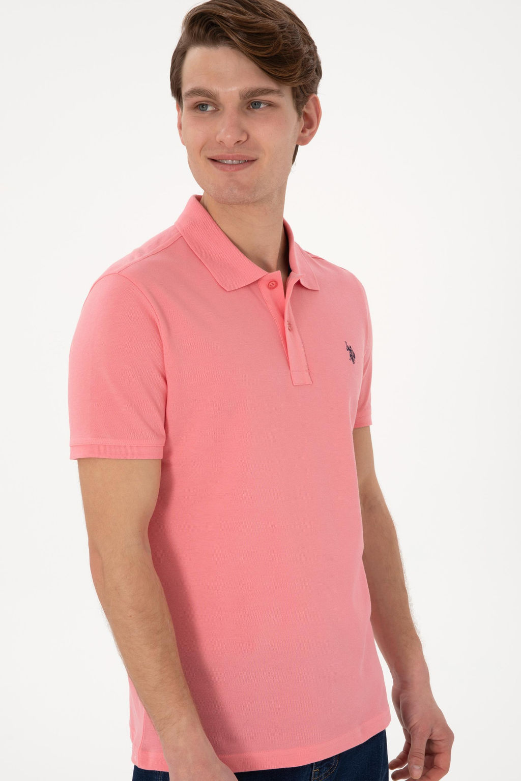 Erkek Slim Fit Polo Yaka Pembe Basic Ti__rt - U.s. polo assn фото 3