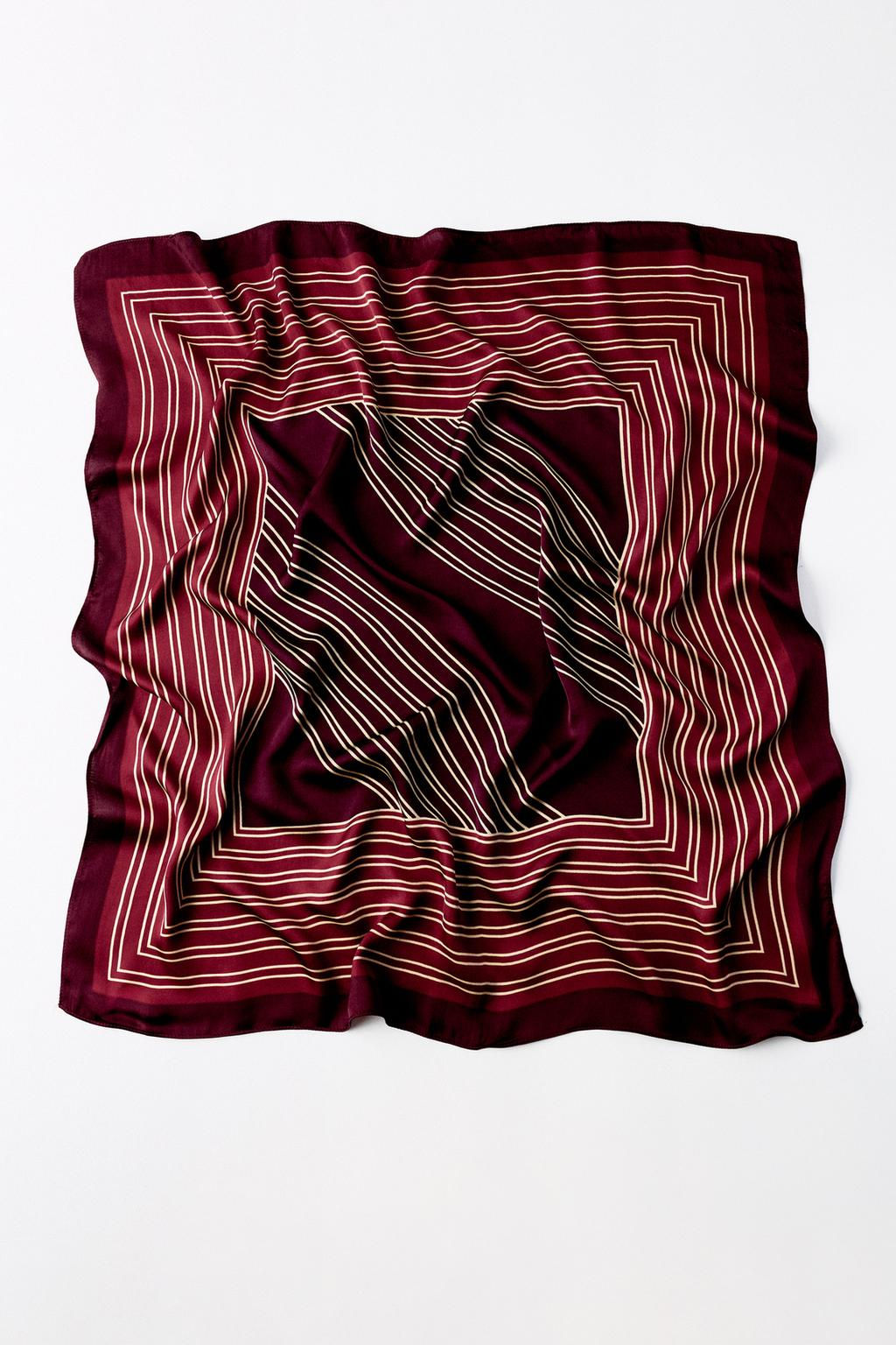STRIPED SATIN SCARF - Zara фото 6