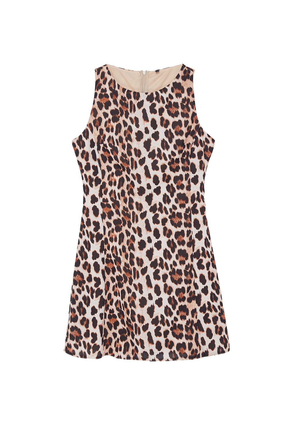 TRENDYOLMILLA Kahverengi Leopar Desenli Mini Saten Dokuma Elbise TWOSS24EL01065