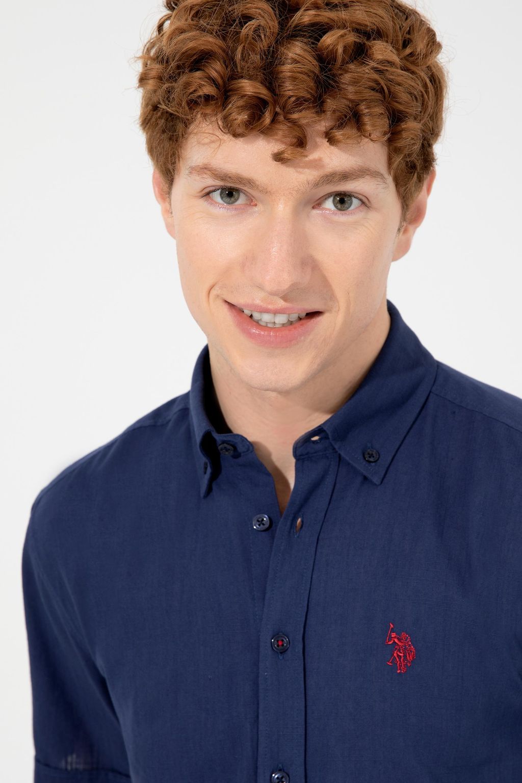 U. S. Polo Assn Мужская темно-синяя рубашка с коротким рукавом - U.s. polo assn фото 3