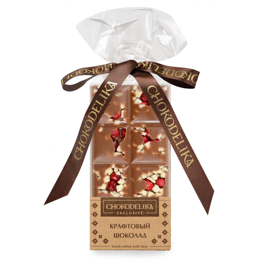 Шоколад молочный Крафтовый микс с брусникой 50 гр