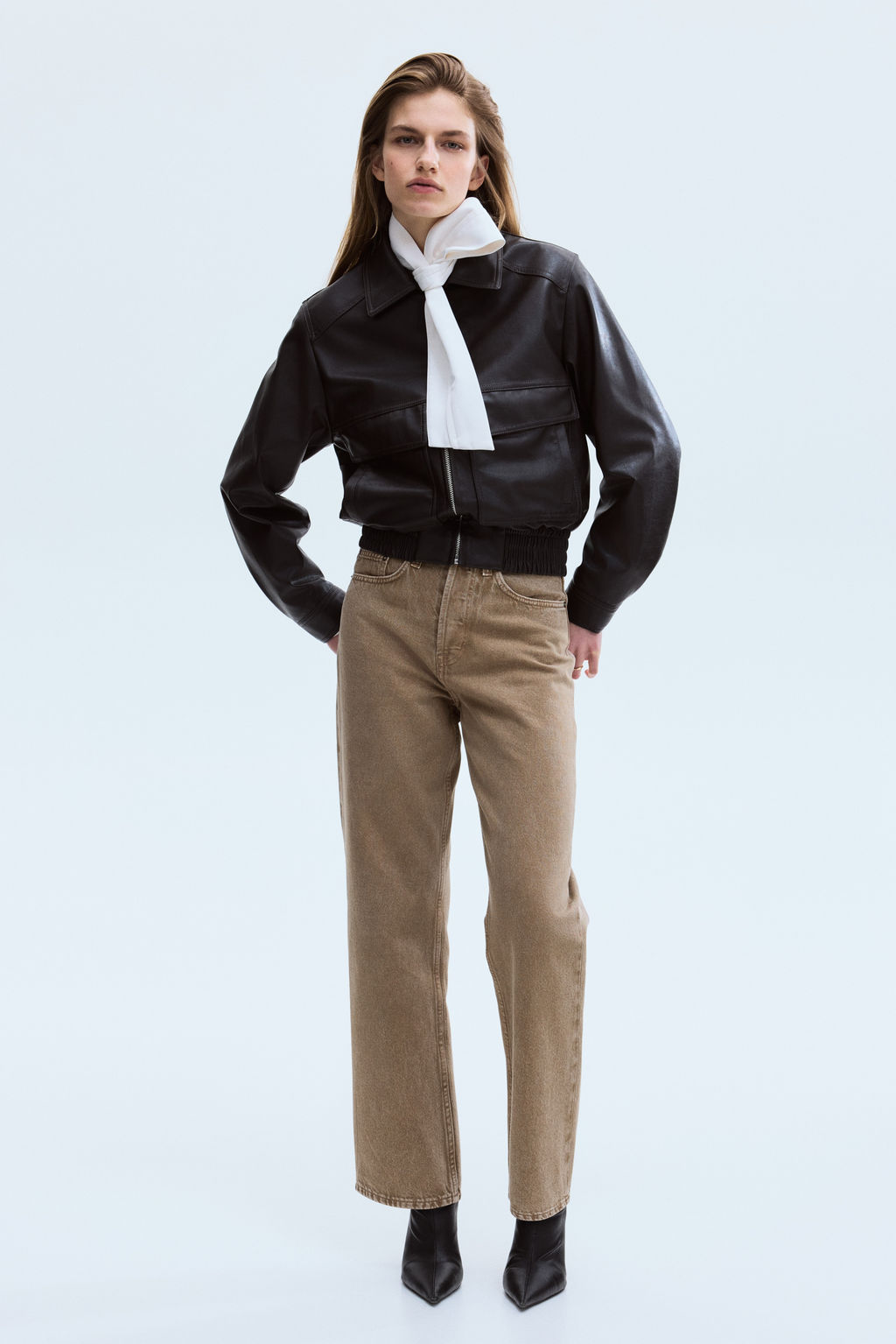 Straight High Waist Ankle Jeans - H&m фото 8