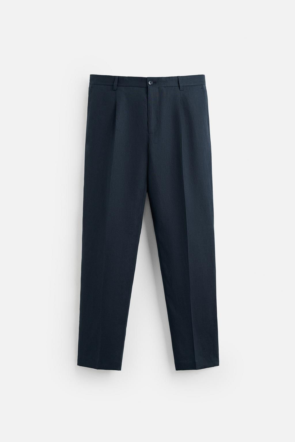 100% LINEN PLEATED TROUSERS - Zara фото 28