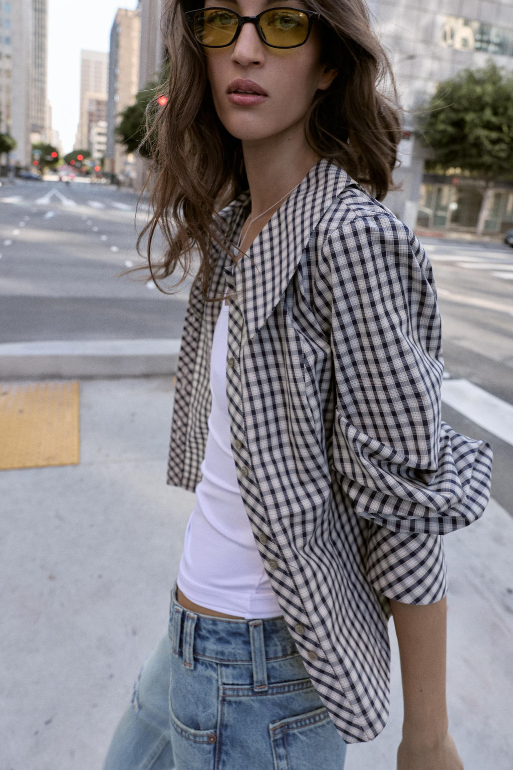 CHECK SHIRT WITH PETER PAN COLLAR - Zara фото 3