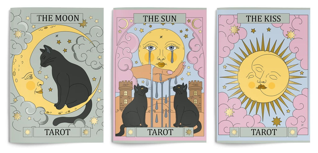 Тетрадь 80 л. А4 клетка, на скрепке, LOREX TAROT офсет, мелованный картон, soft touch, выборочный УФ-лак, запечатка форзаца