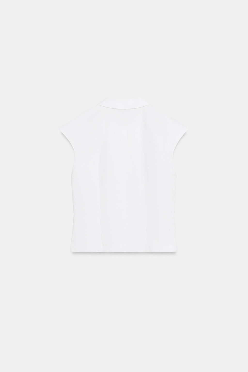 TOP GABARDINA BOTONES / Blanco