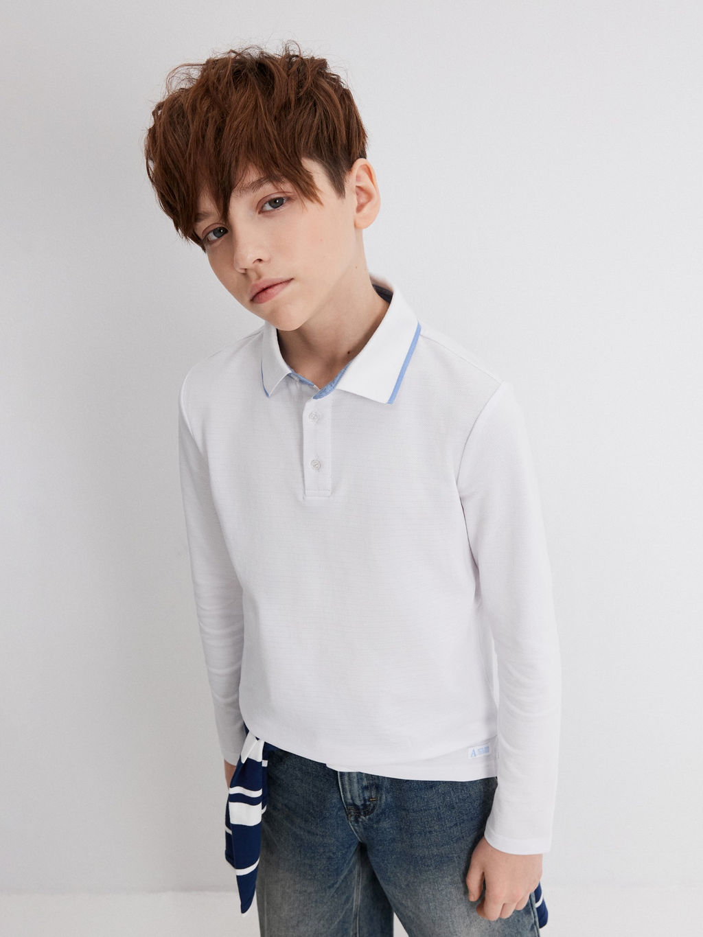 ACOOLA / Сорочка-поло верхняя для мальчиков Bombadil белый  фото 3