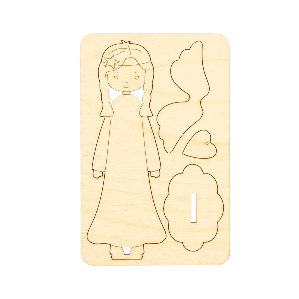 Заготовка для декорирования Mr. Carving ВД-953 Ангелочек на подставке фанера 8 х 4 х 16 см  фото 3