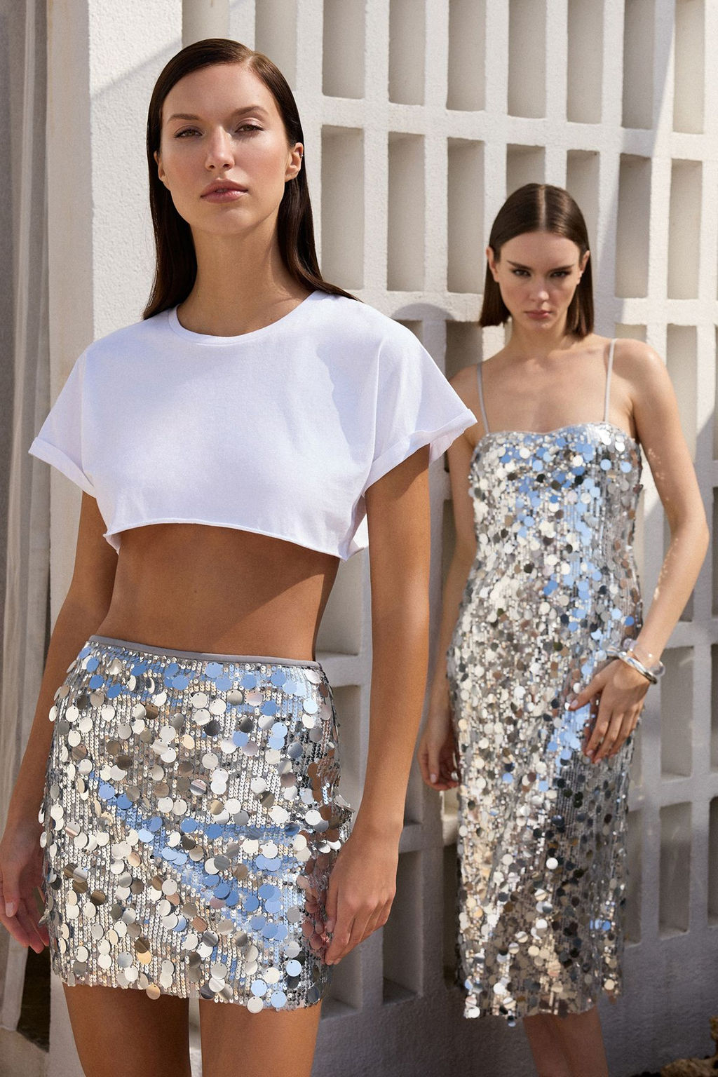 Gumus Pullu Par?lt?l? Payet Orme Mini S?k Etek TPRSS25ET00008