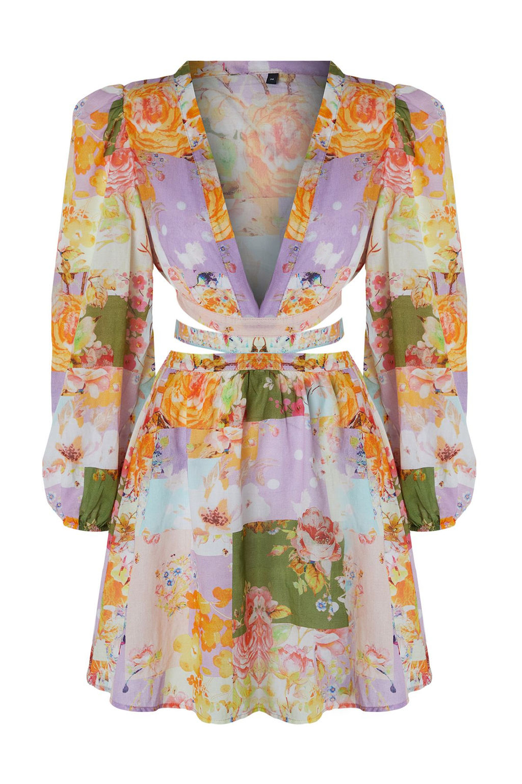 TRENDYOLMILLA Cicek Desenli Mini Dokuma Cut Out/Pencere %100 Pamuklu Plaj Elbisesi TBESS23EL00140  фото 20