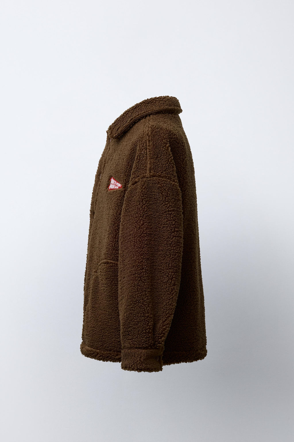 EMBROIDERED FAUX SHEARLING OVERSHIRT - Zara фото 3