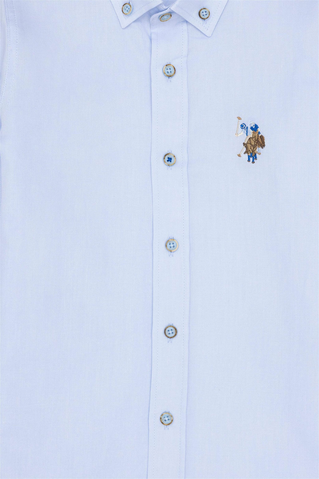U. S. Polo Assn Голубая базовая рубашка с длинным рукавом для мальчика - U.s. polo assn фото 5