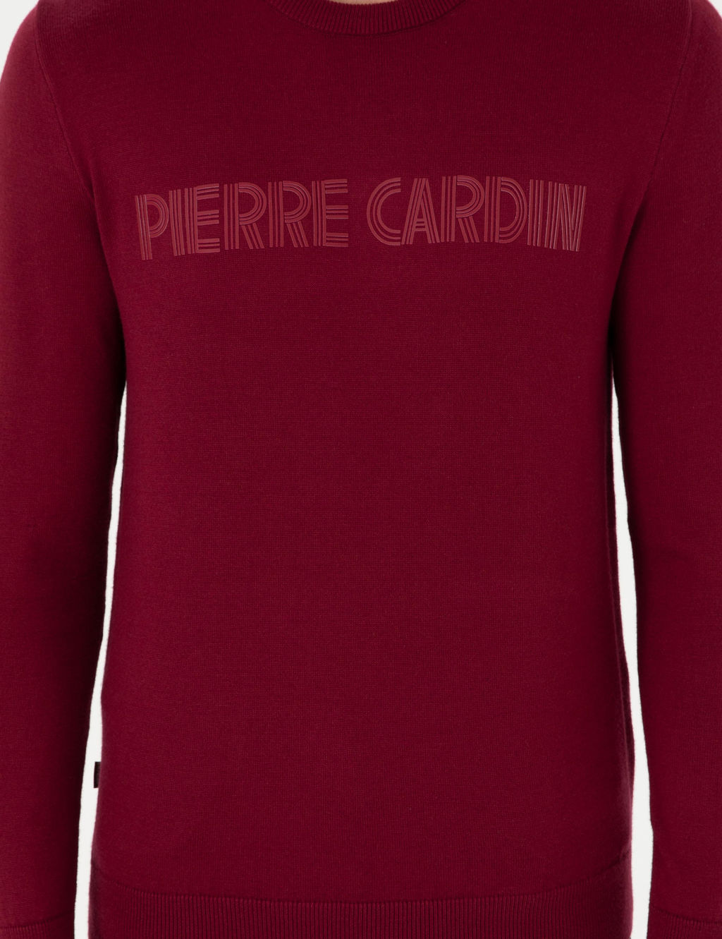 K_rm_z_ Slim Fit Bisiklet Yaka Y_n Kar___ml_ Triko Kazak - Pierre cardin фото 6