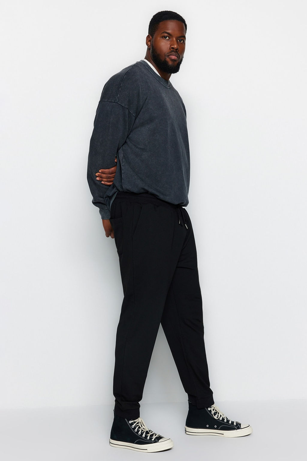 TRENDYOL MAN Siyah Buyuk Beden Regular/Normal Kesim Jogger Basic Pamuklu Esofman Alt? TMNAW24AJ00003 - Trendyolmilla фото 4