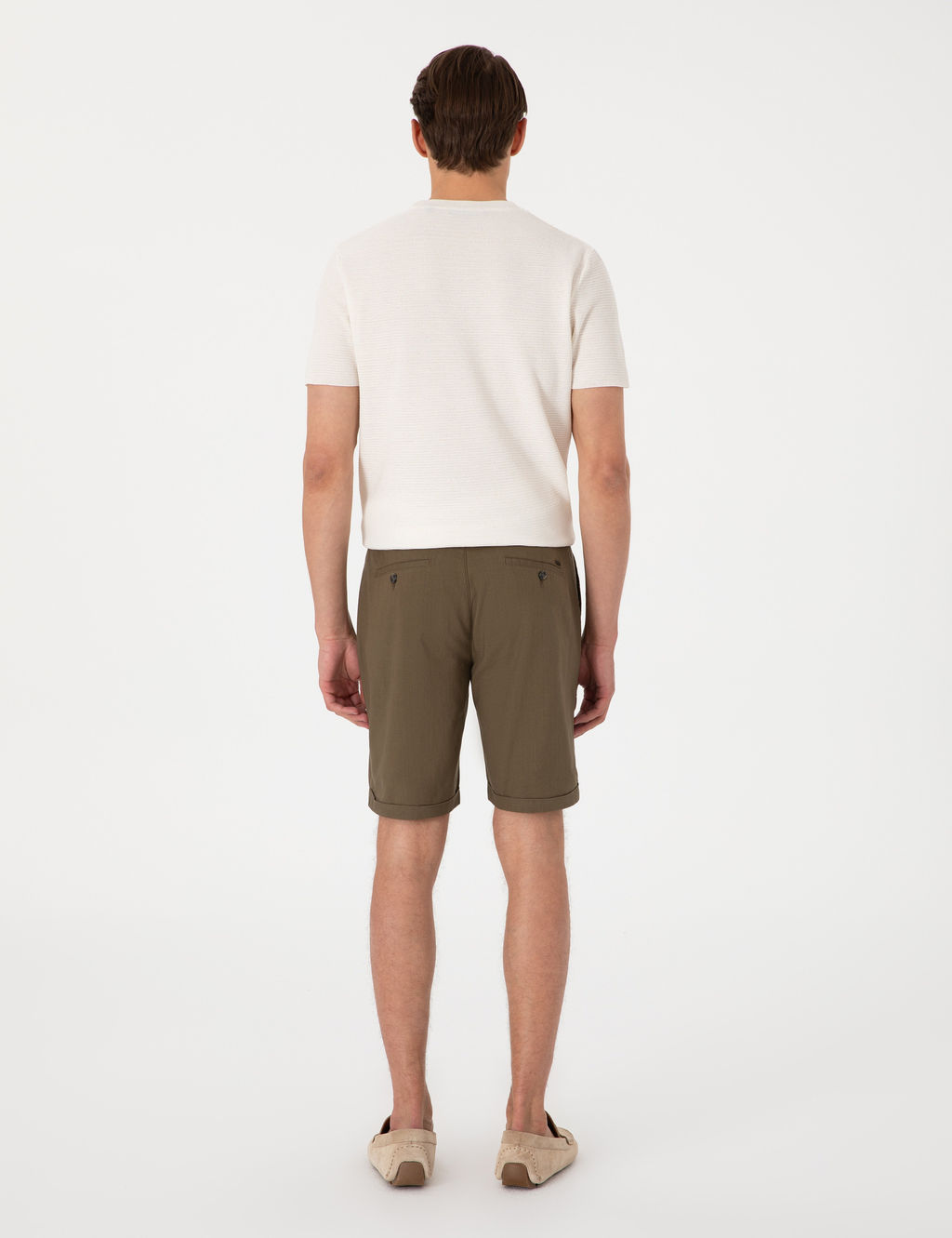 Haki Slim Fit Beli Lastikli Ba_c_kl_ Dokuma _ort
