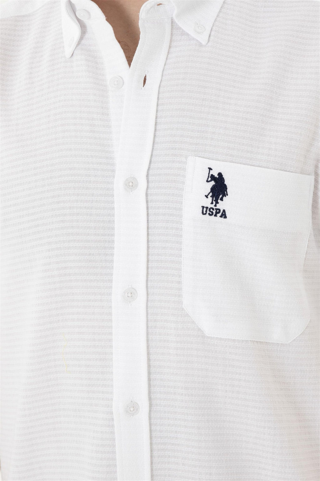 Мужская белая рубашка с коротким рукавом - U.s. polo assn фото 7