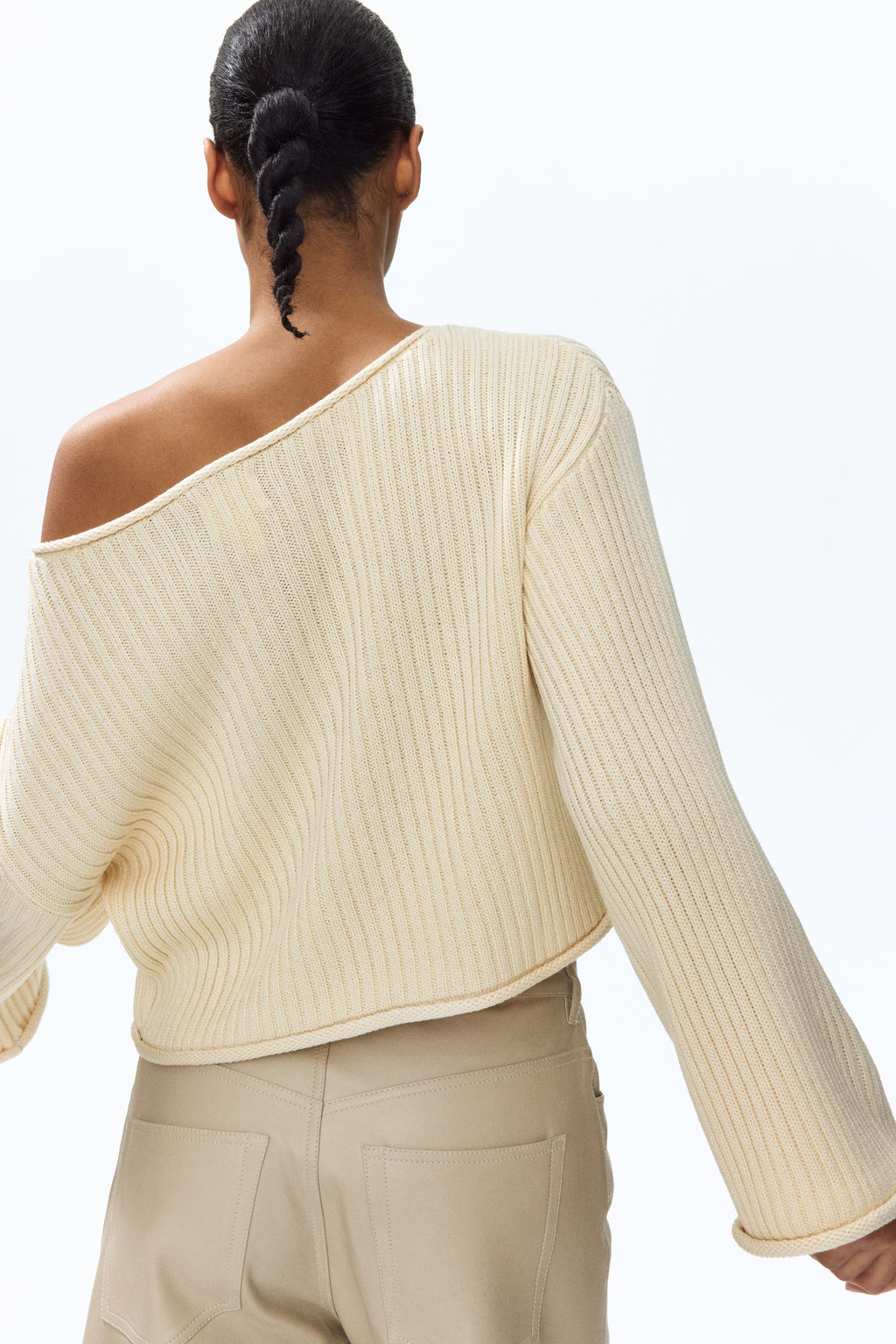 Jersey de punto acanalado con escote barco - H&m фото 4