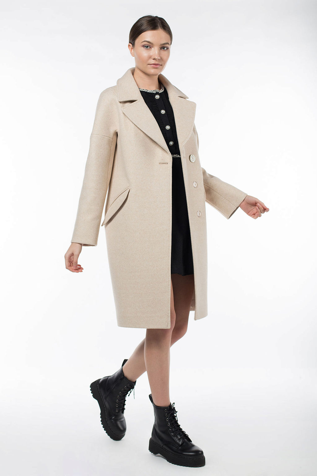 Пальто женское демисезонное (пояс) - El podio фото 3