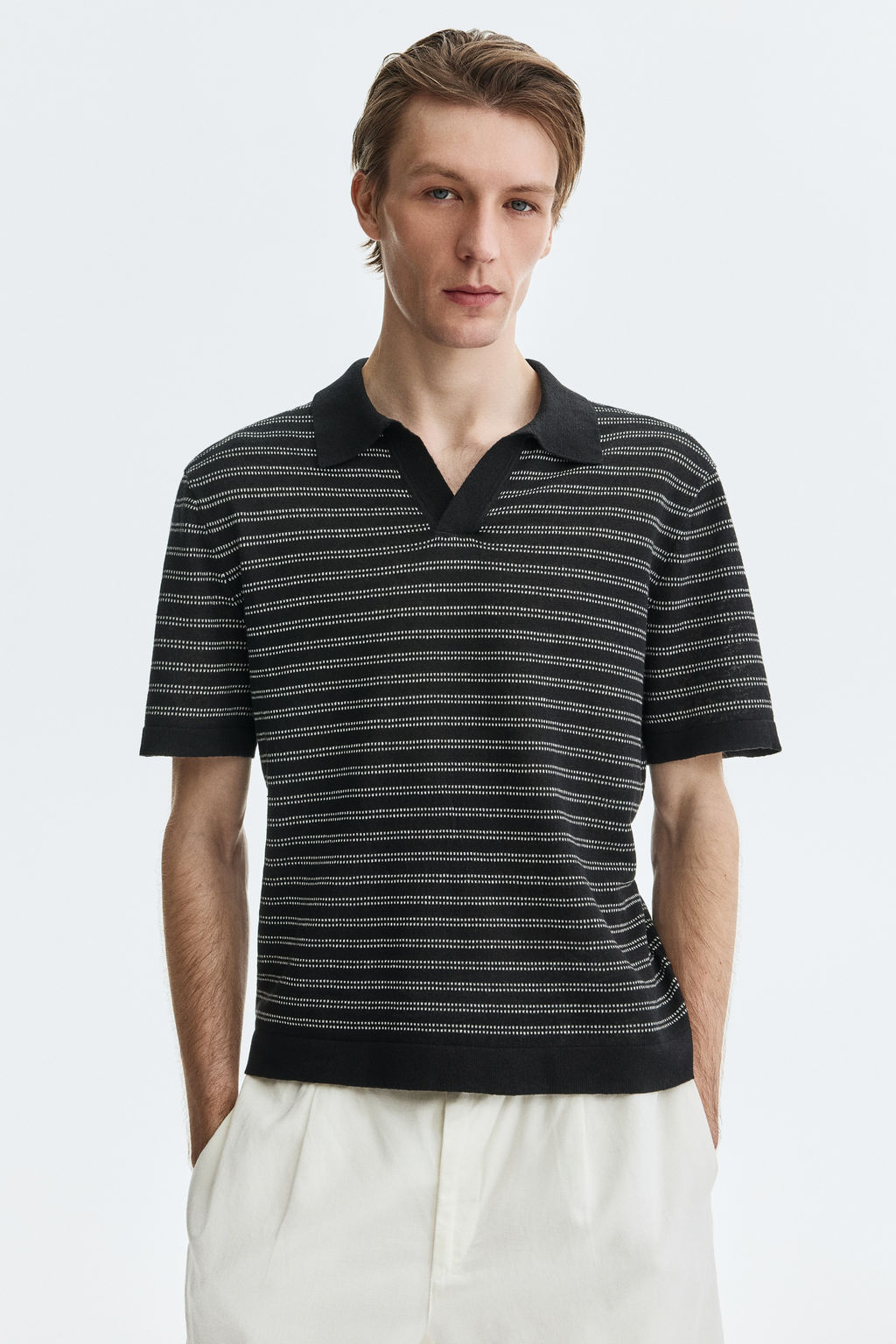Polo en mezcla de lino Regular Fit - H&m фото 5