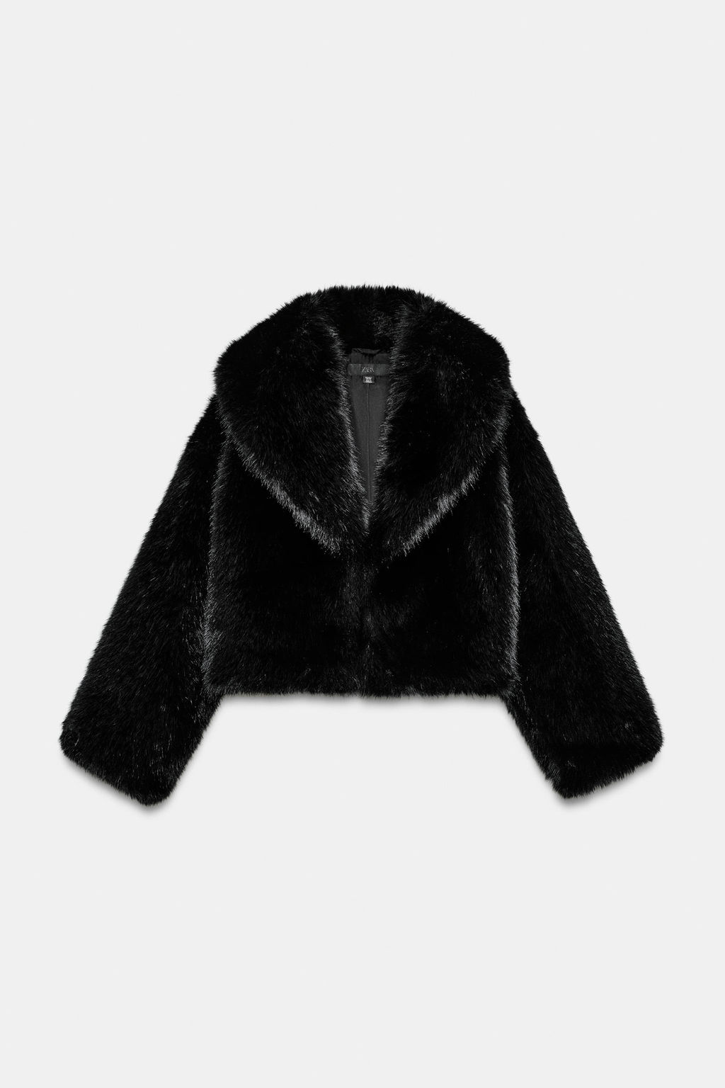 SHORT FAUX FUR COAT WITH LAPEL COLLAR - Zara фото 18