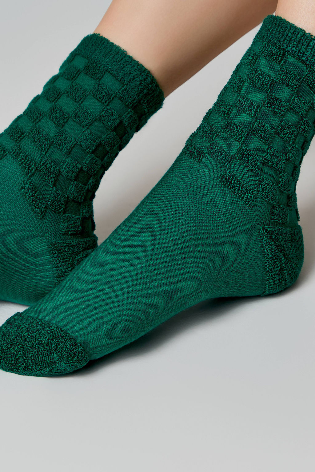 Цена за 2 пары. Носки Теплые CONTE COMFORT Махровые носки из хлопка с объемными рисунками зеленый - Conte elegant фото 2