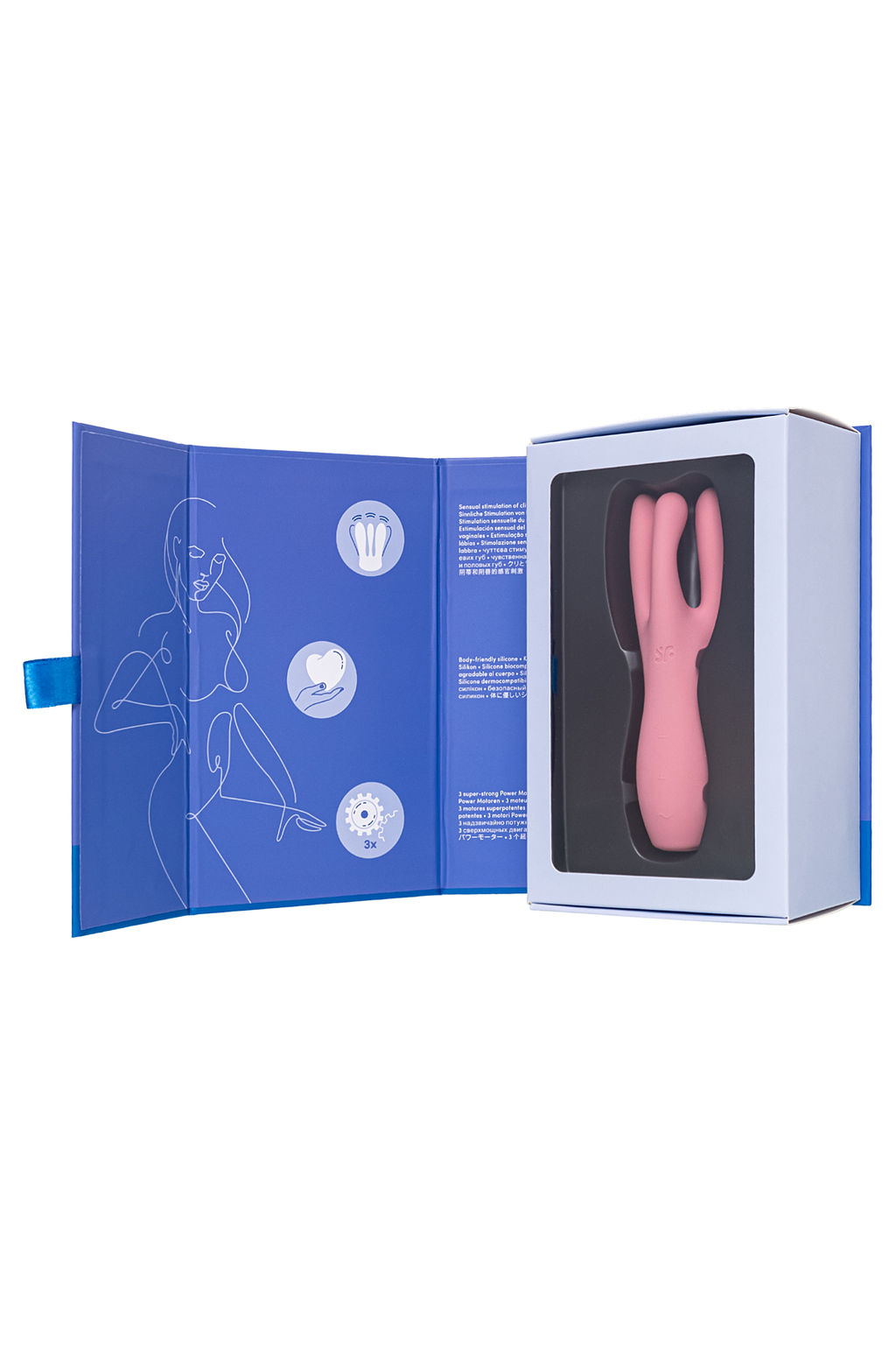 Вибростимулятор Satisfyer Threesome 3, силикон, розовый, 14 см  фото 8