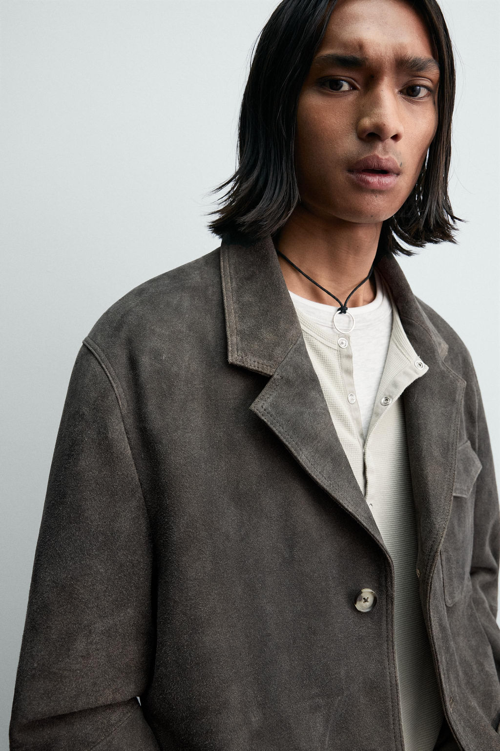 LIMITED EDITION SUEDE LEATHER BLAZER - Zara фото 7