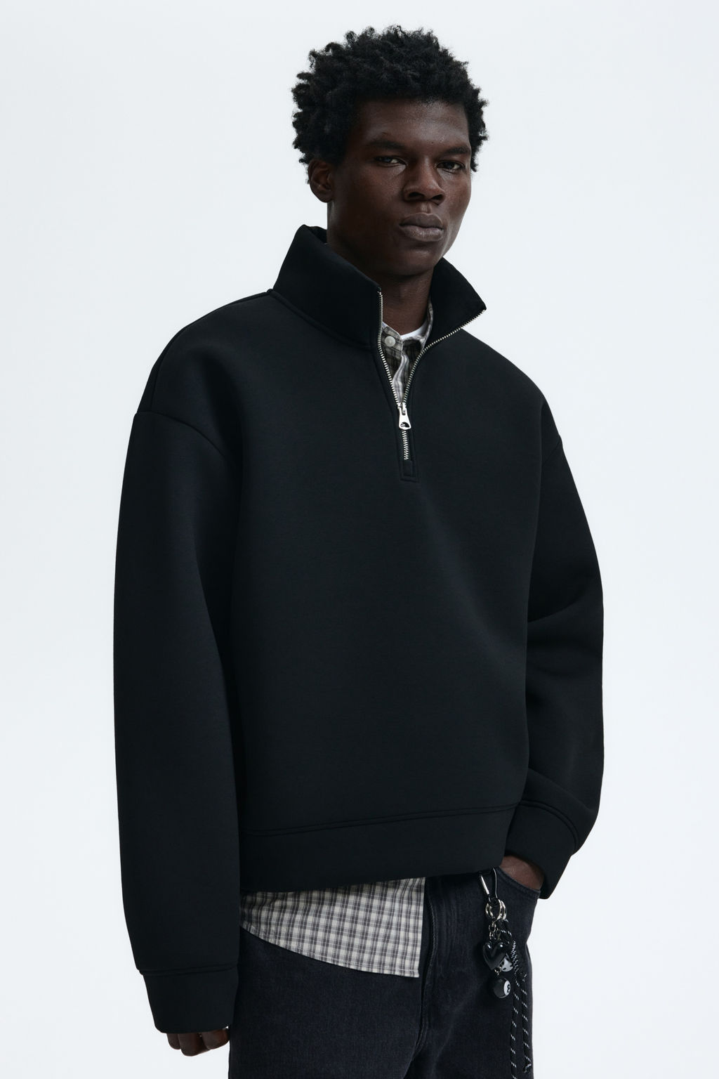 Sudadera efecto neopreno con cremallera Loose Fit - H&m фото 6