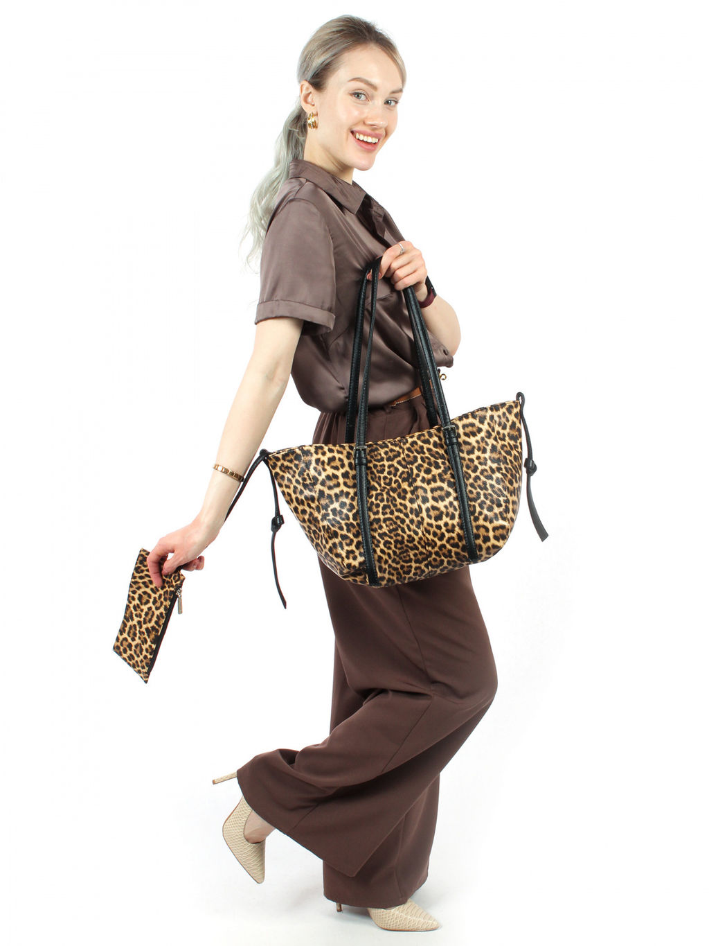 LACCOMA сумка Анна-леопард эко кожа хлопок