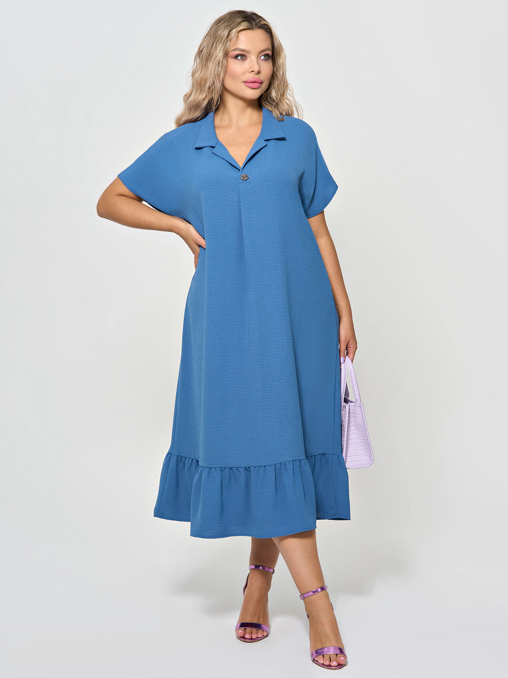 Платье 0339-1с темно-голубой - Dora фото 8
