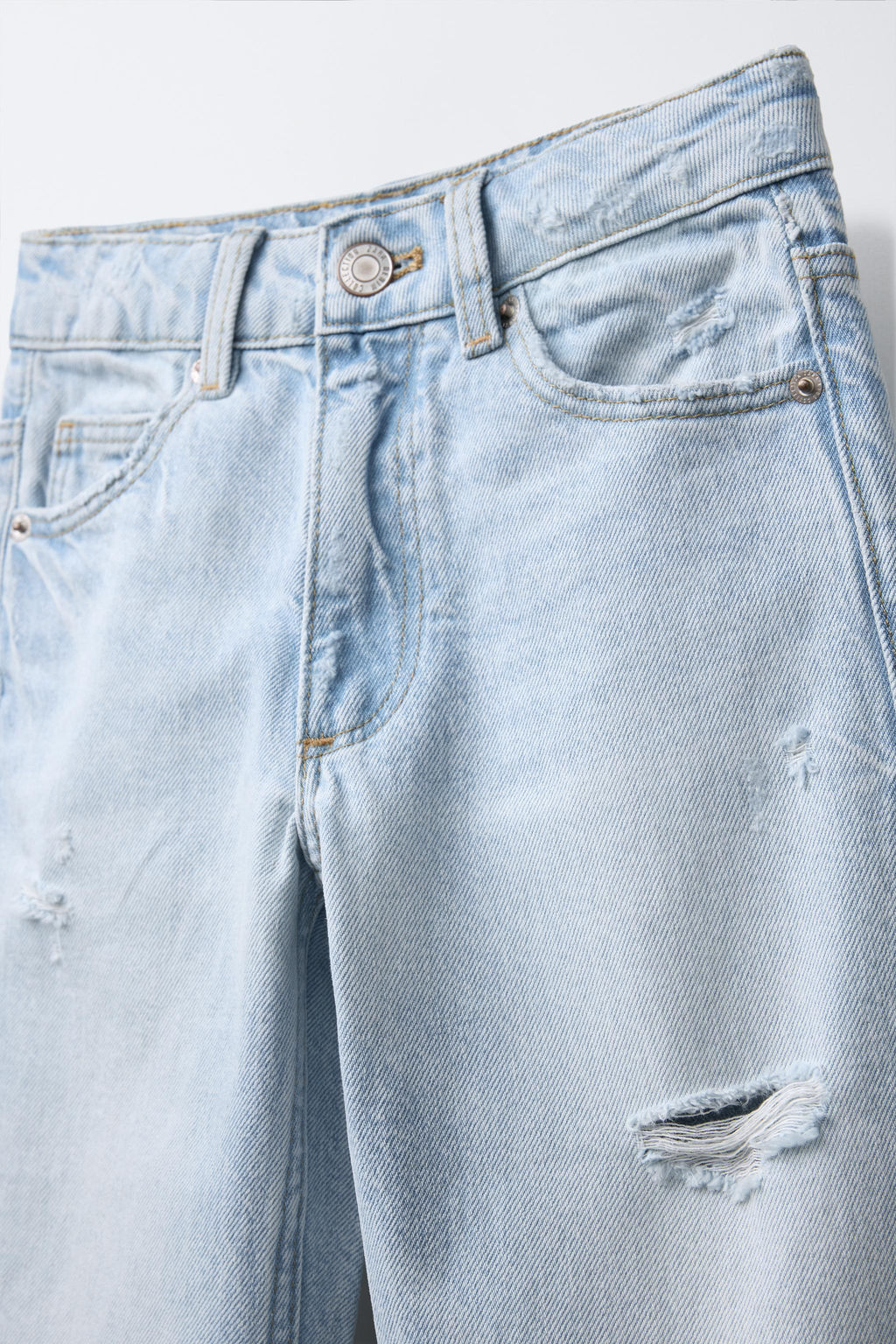 RIPPED WIDE LEG JEANS - Zara фото 3