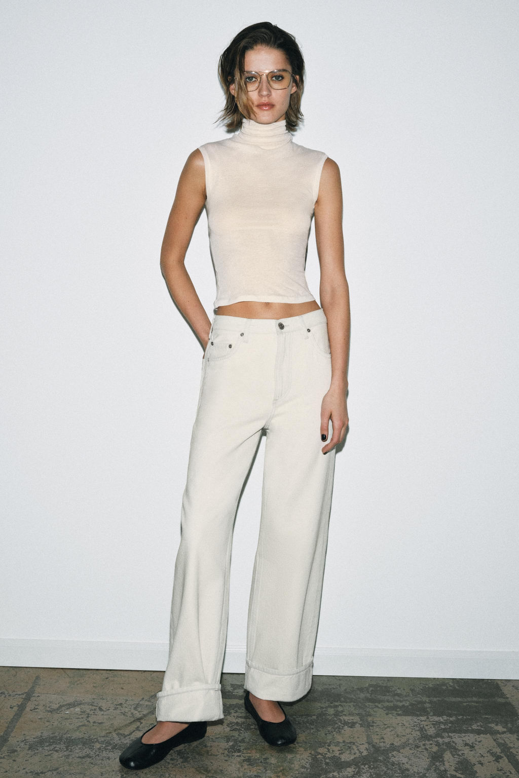 JEANS ZW COLLECTION BAGGY TIRO MEDIO / Azul claro - Zara фото 8