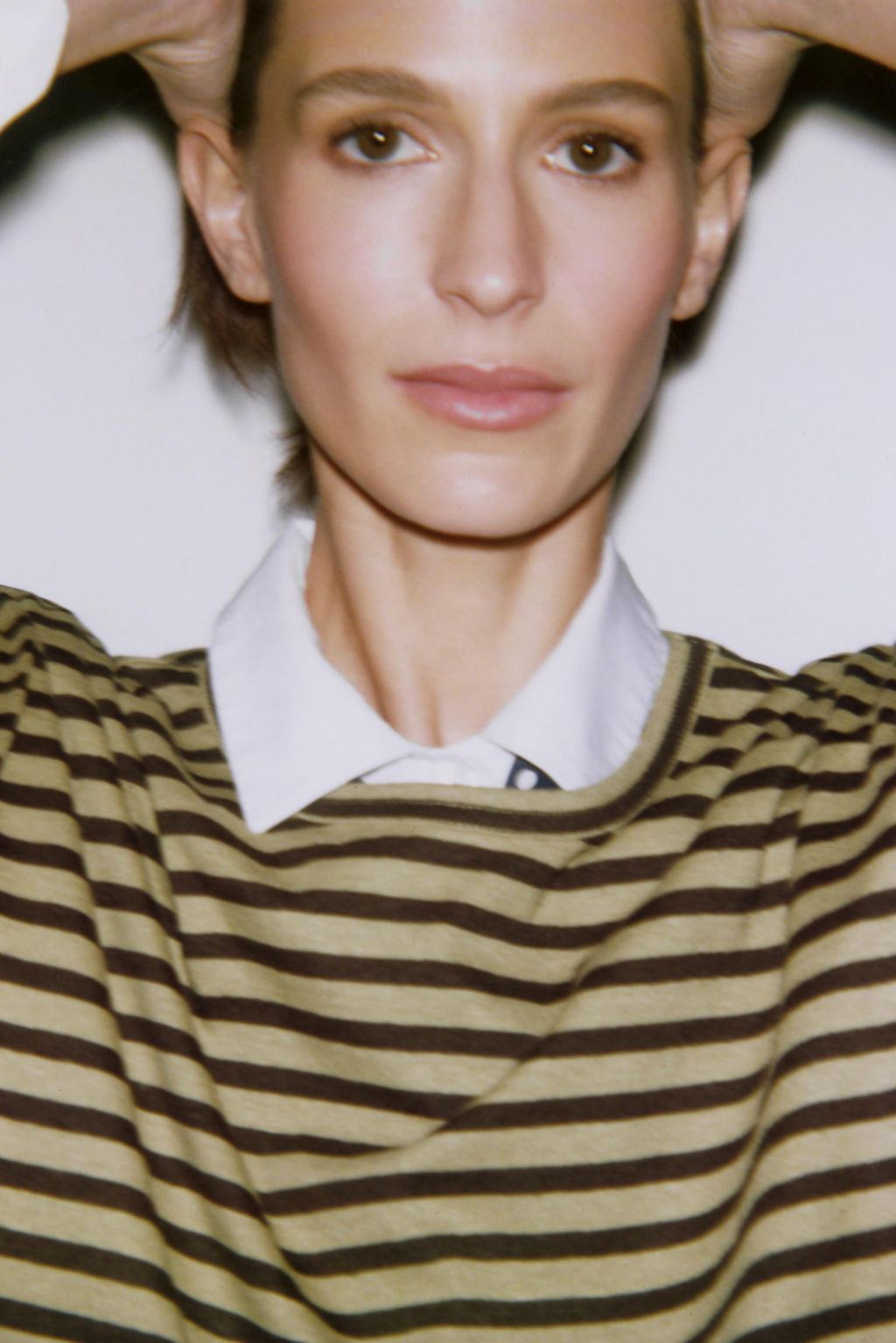 STRIPED COTTON AND LINEN T-SHIRT - Zara фото 14