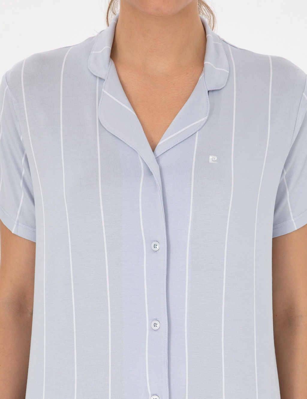 Mavi K_sakollu G_mlek Pijama Tak_m - Pierre cardin фото 6