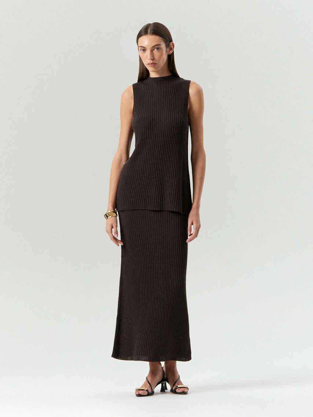 Юбка макси Emka S1120/graphites из вискозы с нейлоном тёмно-серый  фото 2