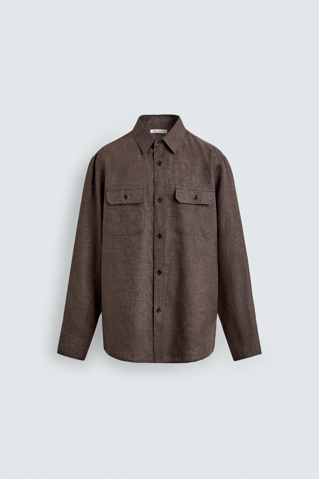 CAMISA REGULAR FIT 100% LINO / Marr?n vigor? - Zara фото 7