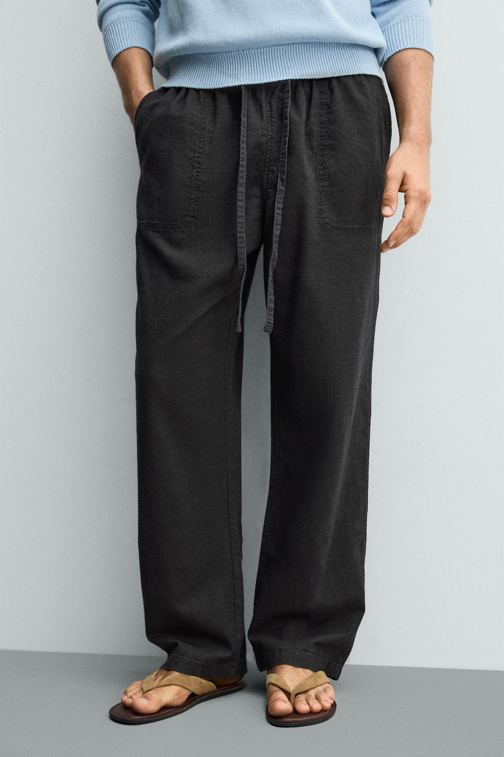 PANTAL?N CINTURA JOGGER RELAXED FIT / Negro