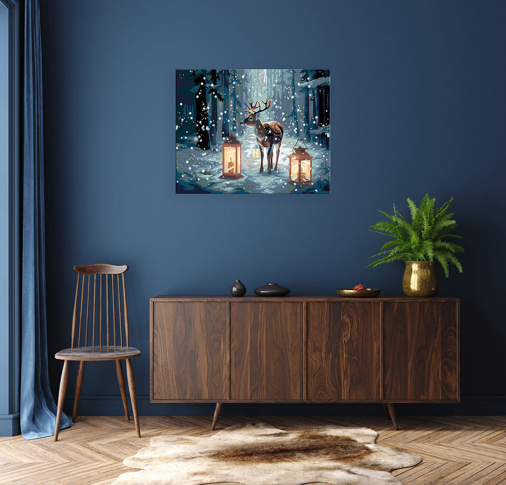 ФРЕЯ PNB/PL-266 Набор для раскрашивания по номерам 50 х 40 см В рождественском лесу  фото 4